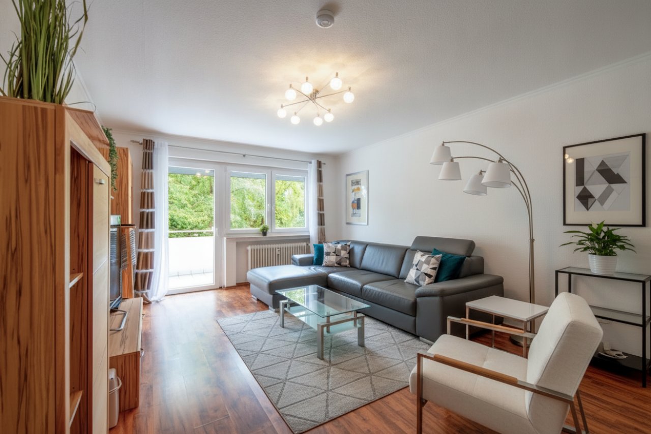 Wohnbereich mit Zugang zum Südbalkon