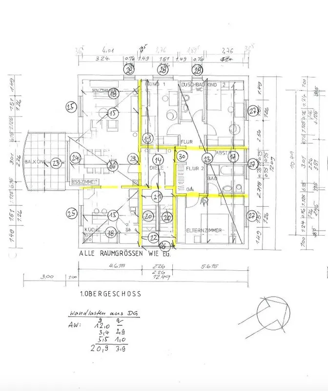 Grundriss Wohnung, Exklusive 4-Zimmer-Wohnung/3 -Familienhaus
