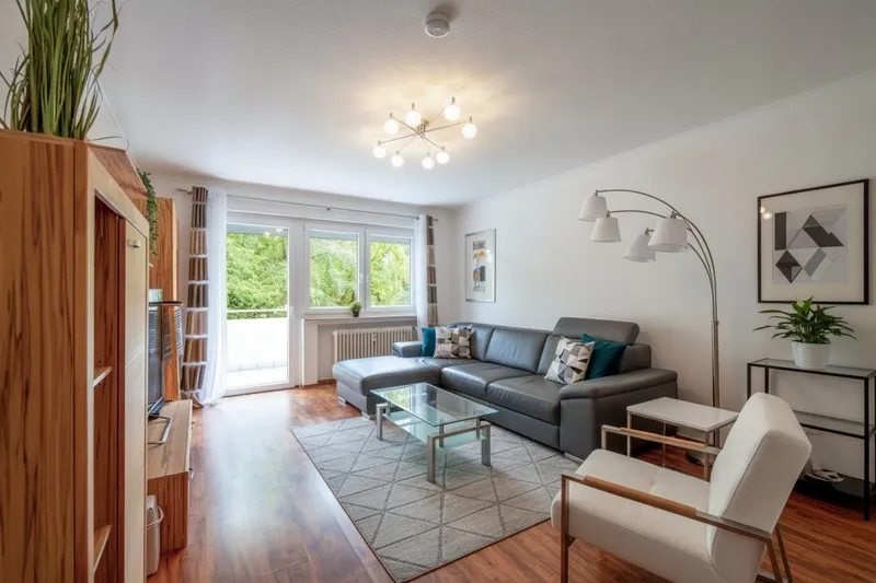 Wohnbereich mit Zugang zum Südbalkon, 3-Zimmer Wohnung in Dornholzhausen